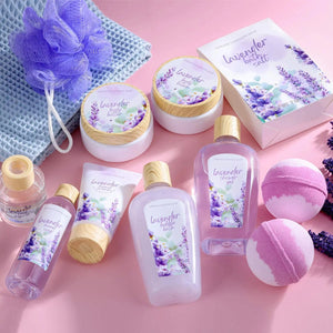 Spa Gift Basket for Women, 12pcs Lavender Scent Bath & Body Set