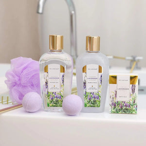 Lavender Scent Gift Set for Women, 8pcs Home Spa Gift Basket
