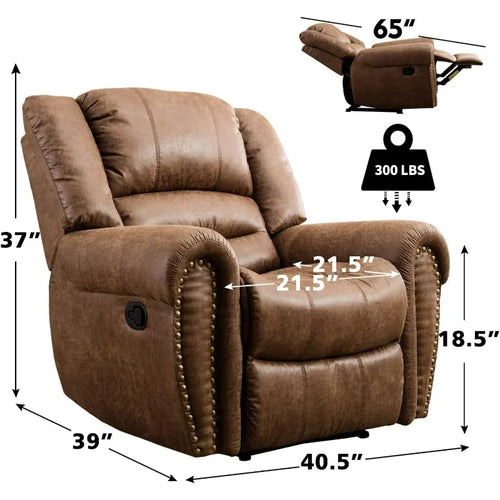 CANMOV Leather Recliner Chair, Manual