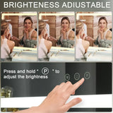 Vanity Mirror with Lights, 23" x 18" with 3 Color Modes & Adjustable Brightness