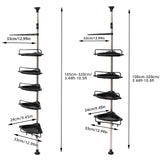 4/5 Layers Shower Corner Pole Caddy w/Hanging Hook